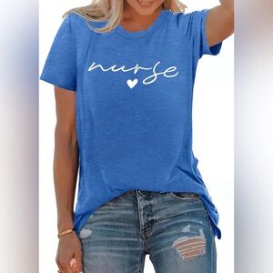 Blue Nurse Graphic T-Shirt